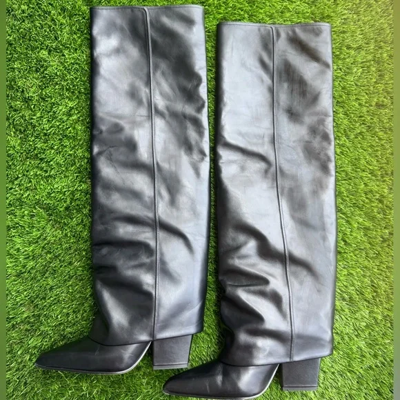 Paris Texas Jane Folded Leather Over the Knee Boots - Rare Designer Western - Picture 5 of 15